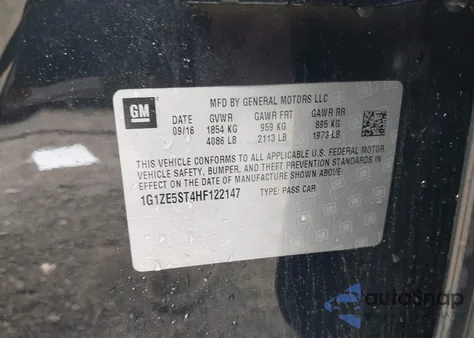 2017 Chevrolet Malibu 1Lt из США, поврежденный, VIN 1G1ZE5ST4HF122147